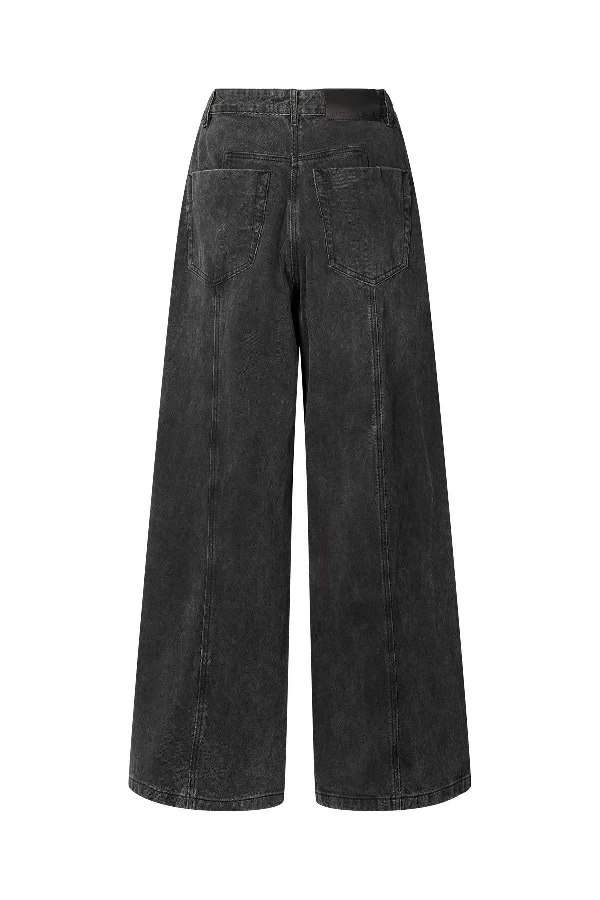 Lane - Denim black wide leg pants I Washed black denim
