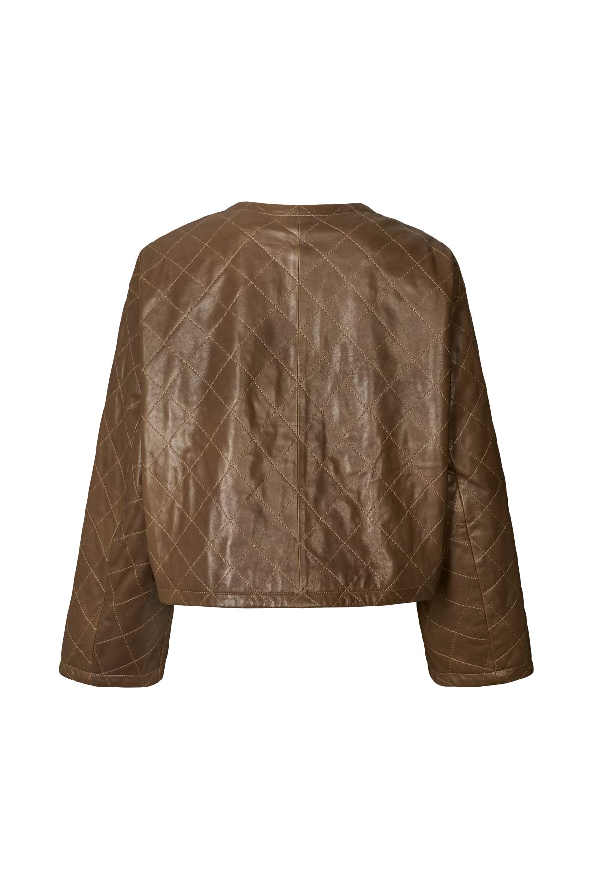 Berra - Quilted leather jacket I Olive