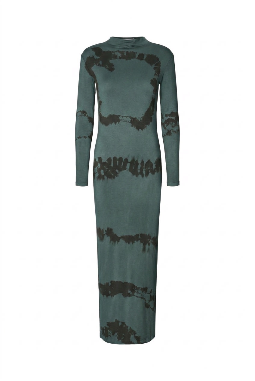 Lykka - Cosmic long jersey dress I Anthracite combo