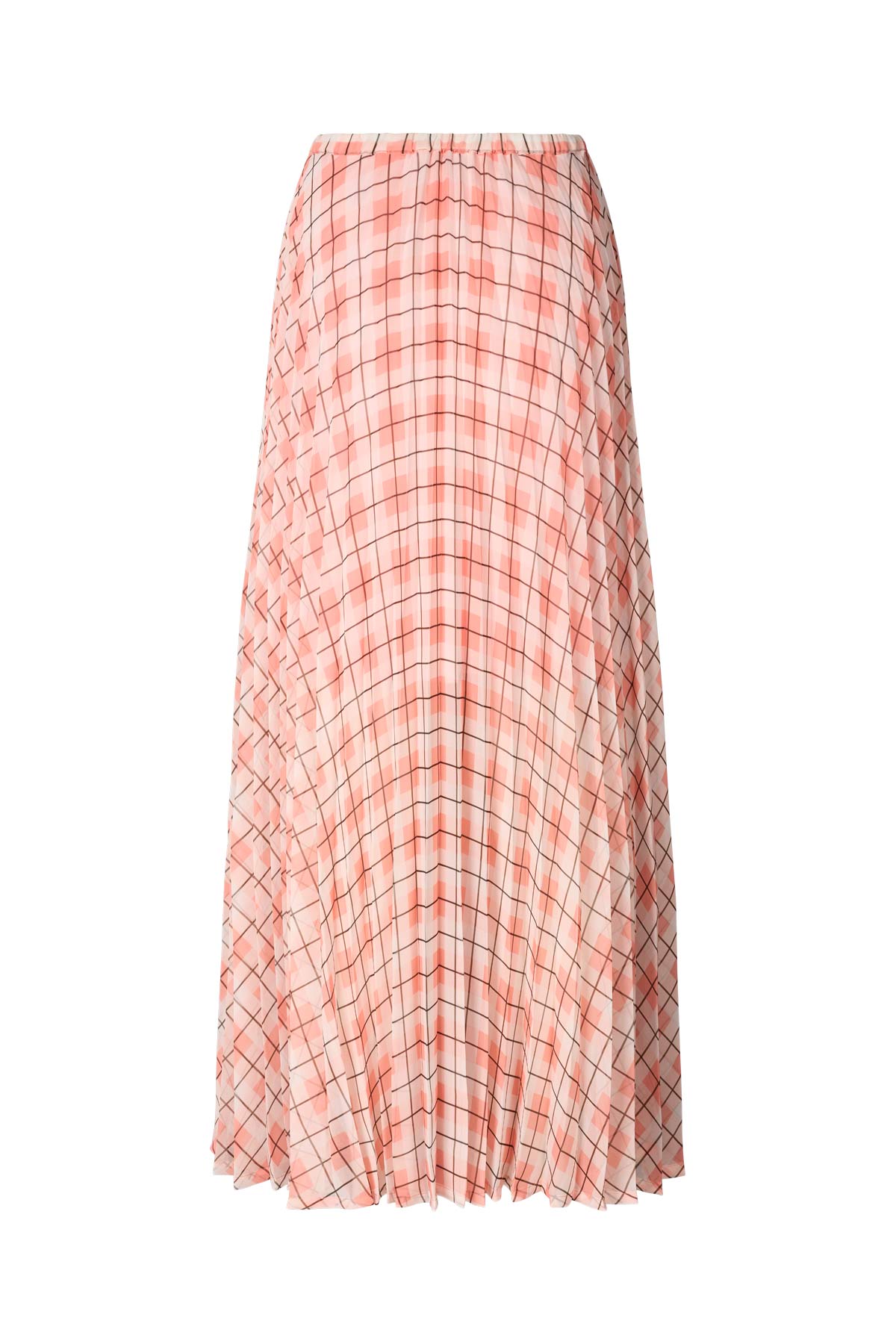 Saki - Transparent check skirt I Mandarin pleat