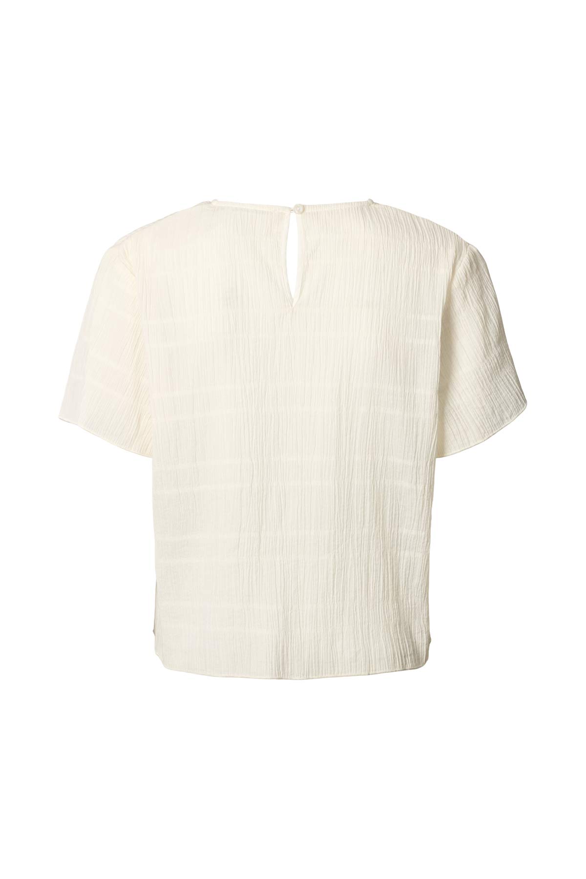 Manar - Irregular smocking T-shirt I Chalk