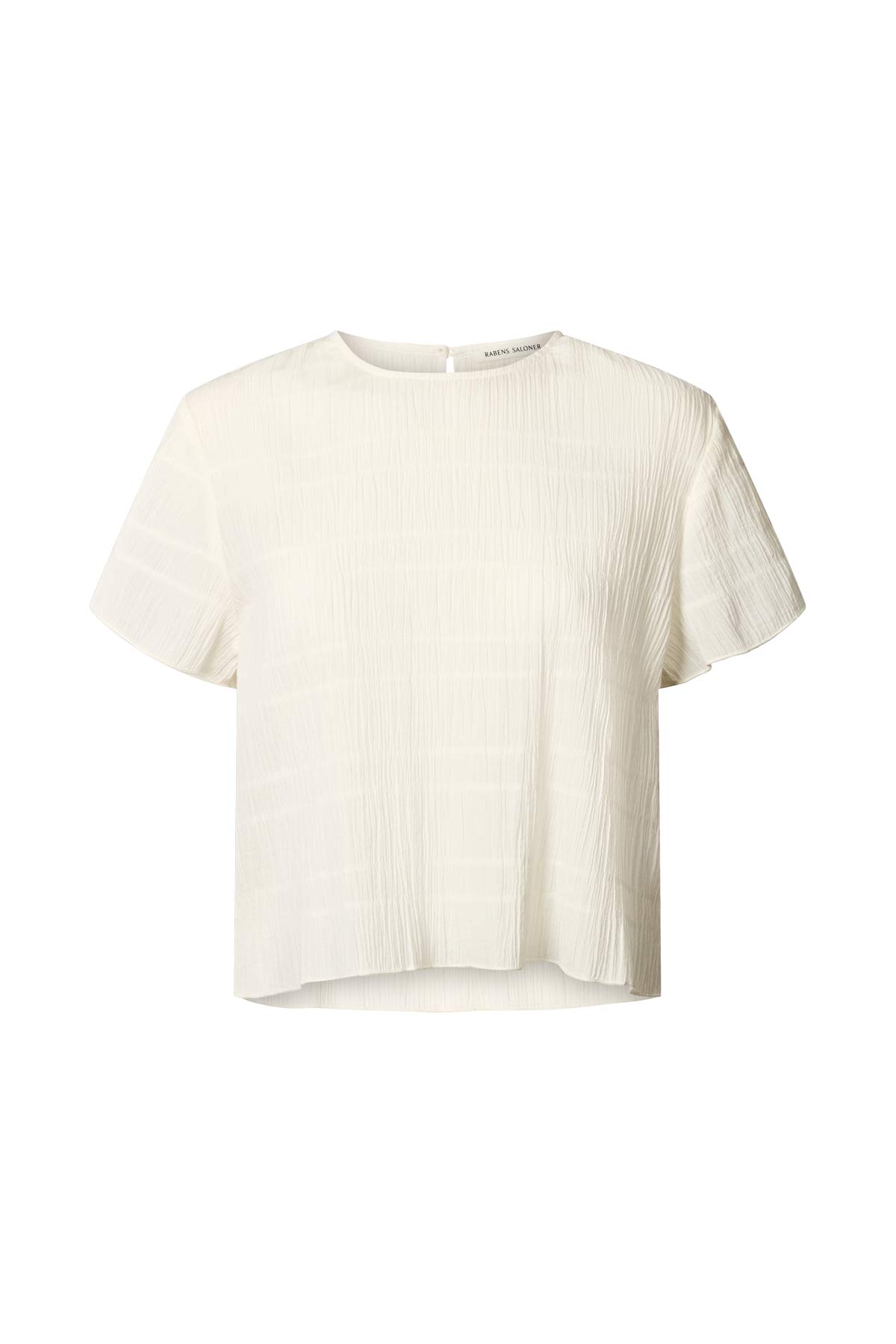 Manar - Irregular smocking T-shirt I Chalk