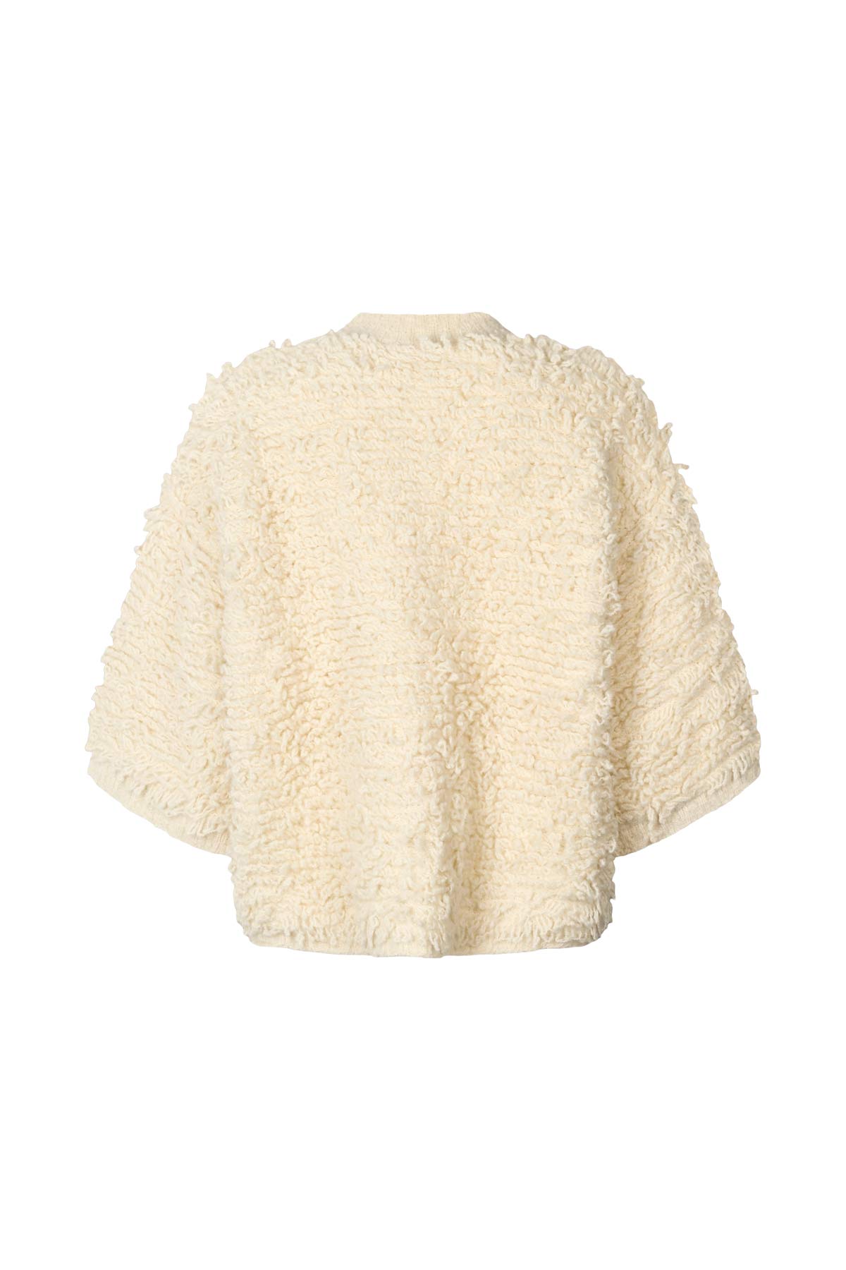 Alice - Shaggy lam knit cardigan I Off white