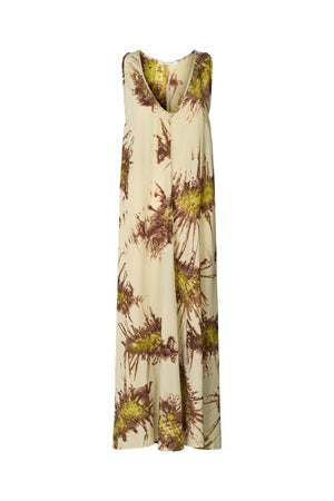 Alpa - Sea urchin long dress I Chartreuse combo