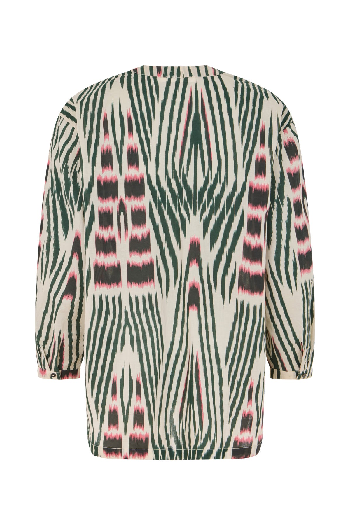 Sibyl - Ikat voile shirt I Forest pink sand