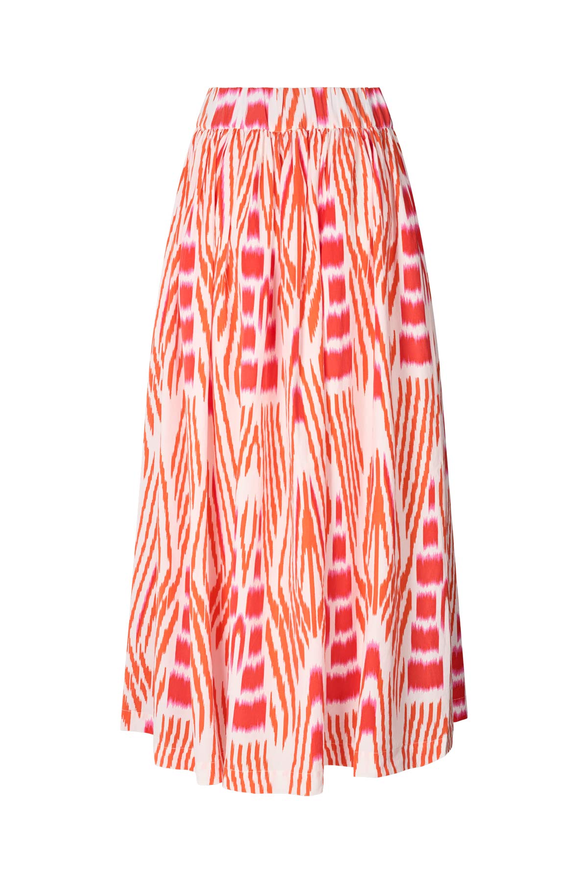 Almas - Ikat full skirt I Mandarin pink ivory