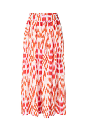 Almas - Ikat full skirt I Mandarin pink ivory