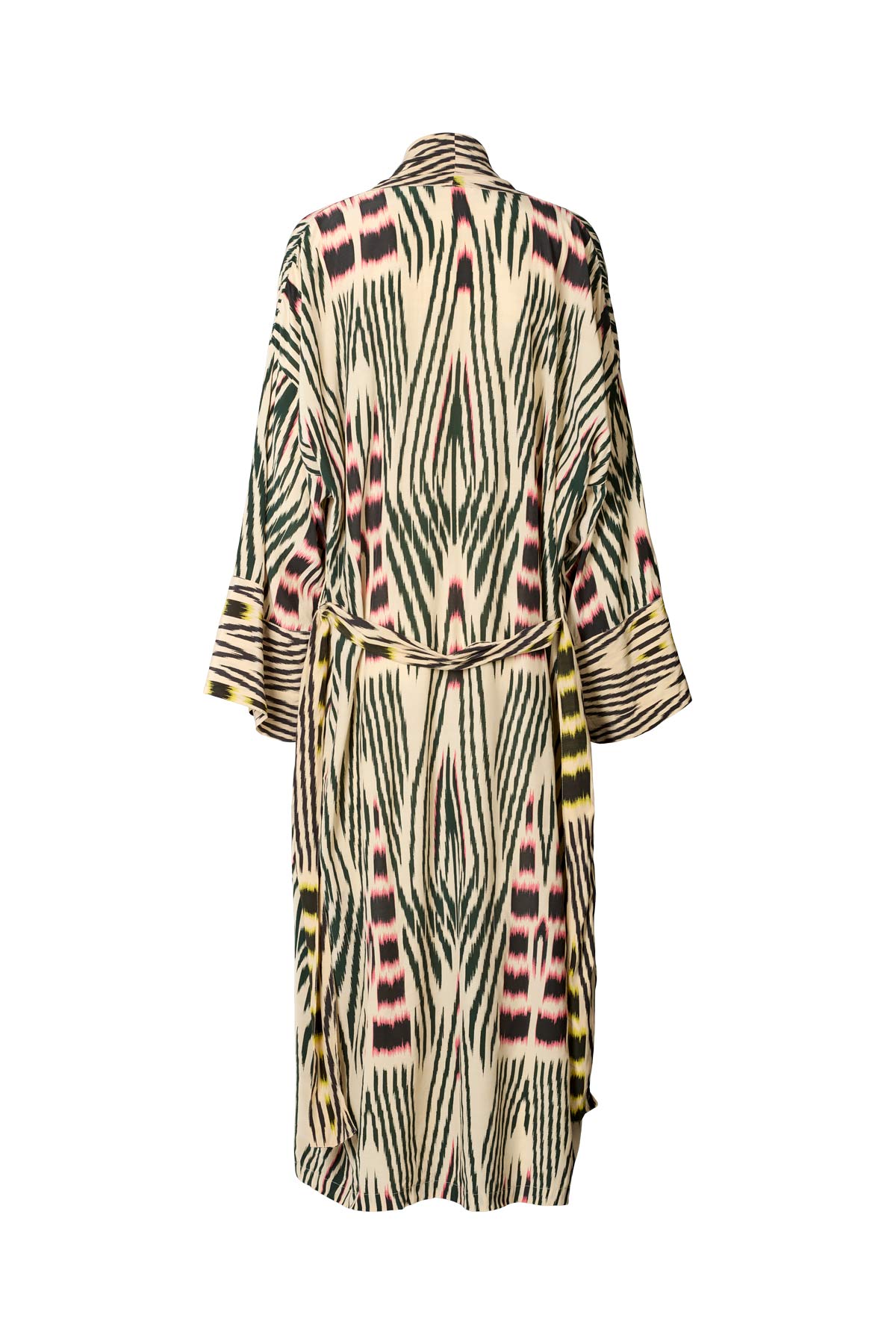 Sunita - Ikat combo robe dress I Forest pink sand & citrus combo