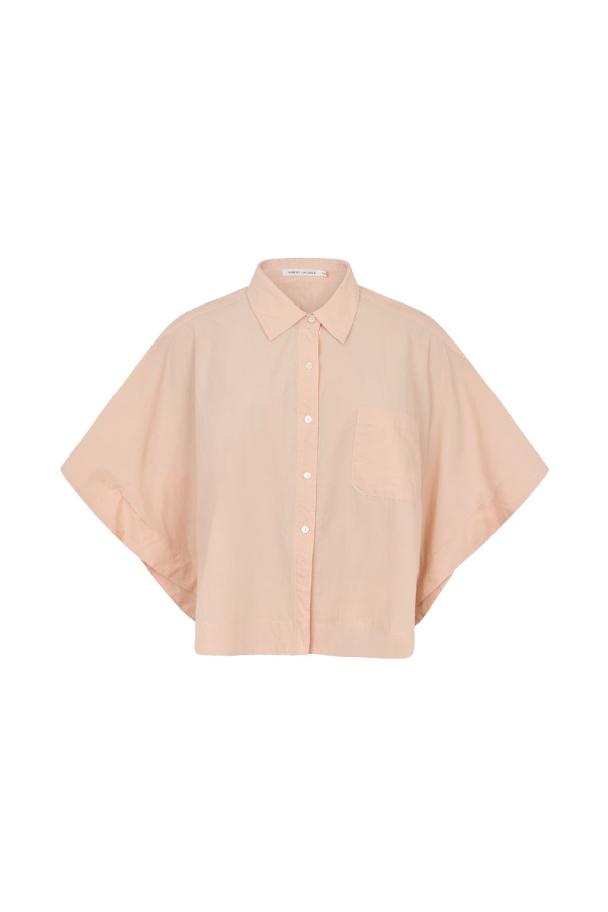 Berte - Poplin curved hem shirt I Soft rose