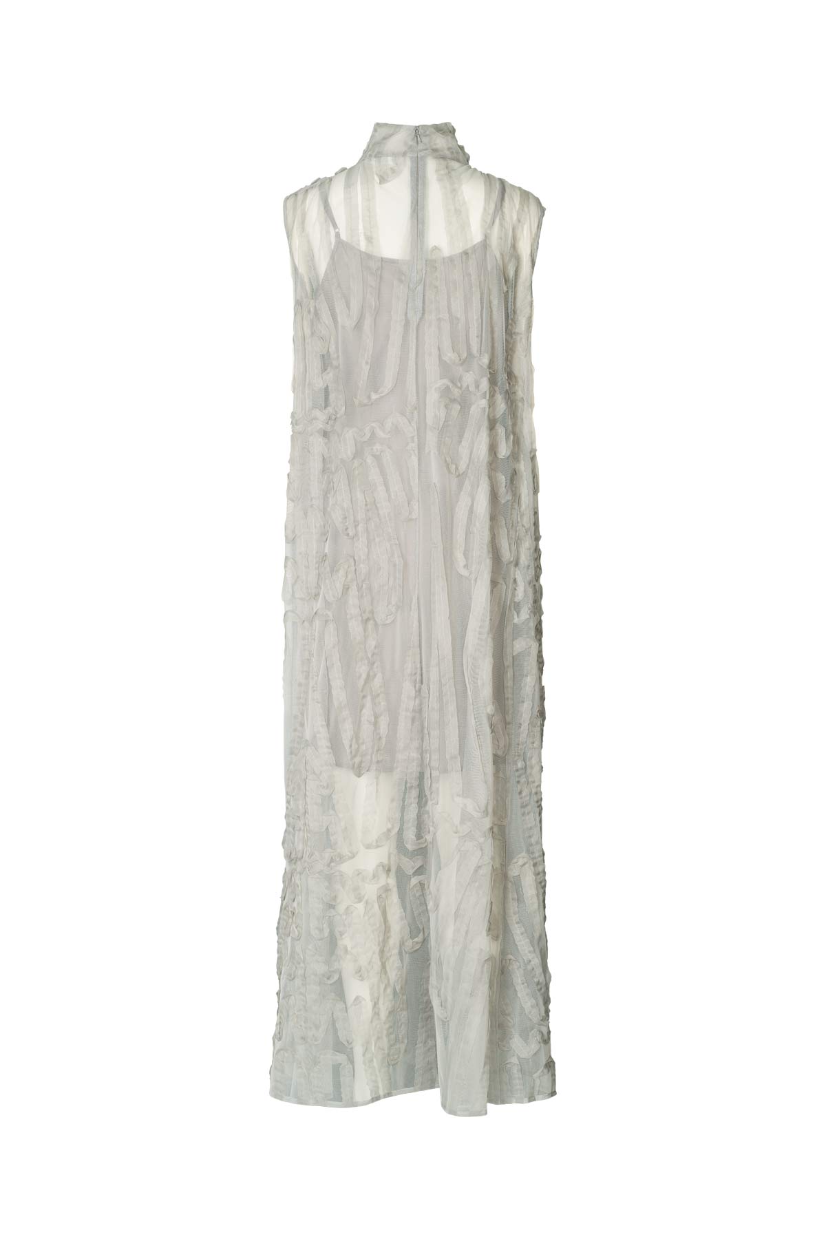 Allison - Splash netting long dress I Silver grey