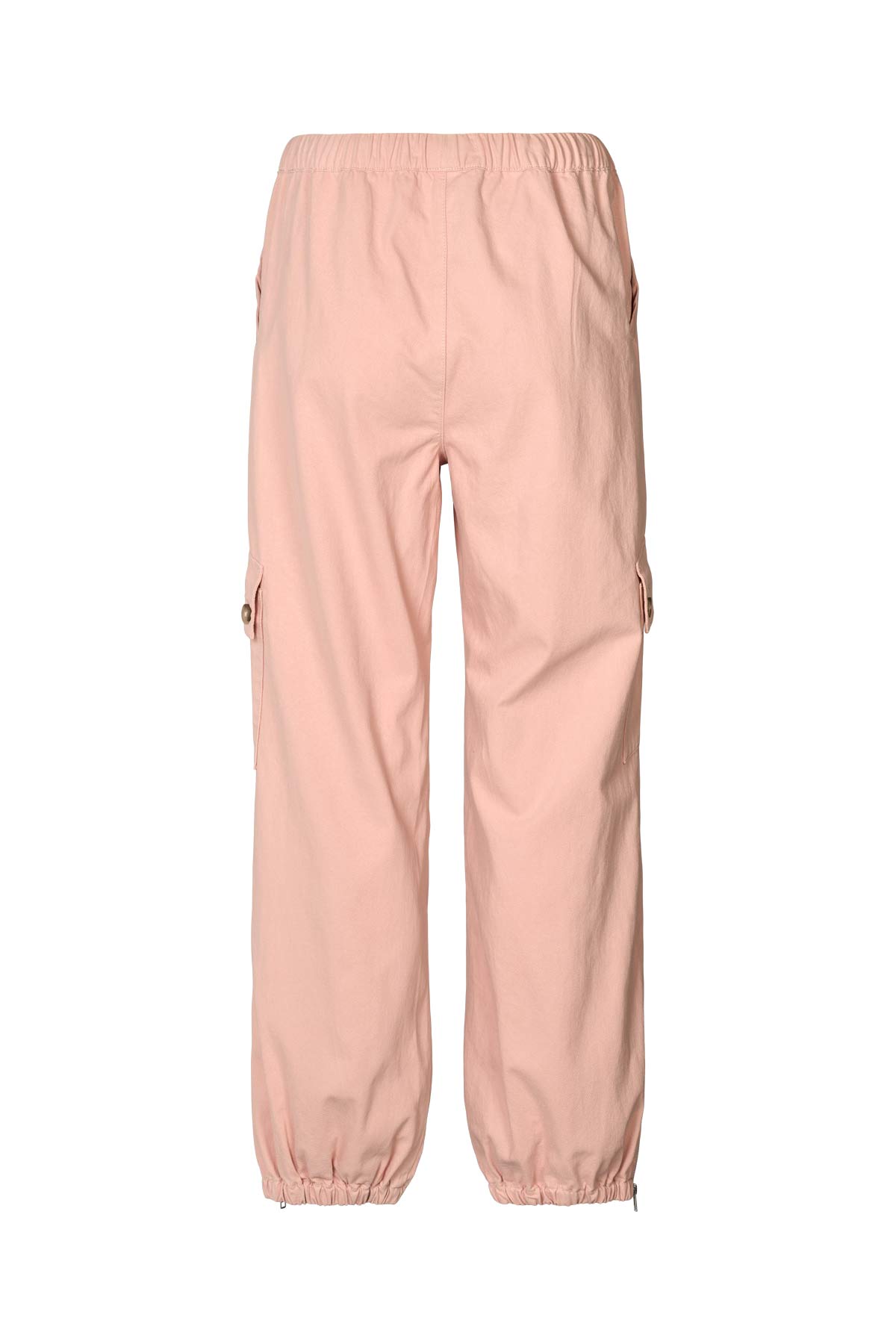 Justa - Texture canvas pants with zip I Soft rose