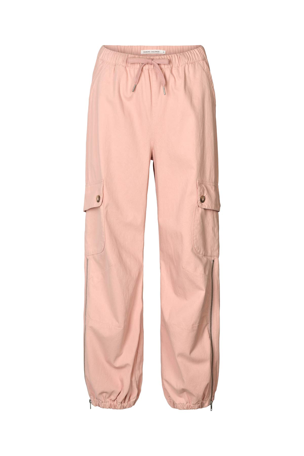 Justa - Texture canvas pants with zip I Soft rose