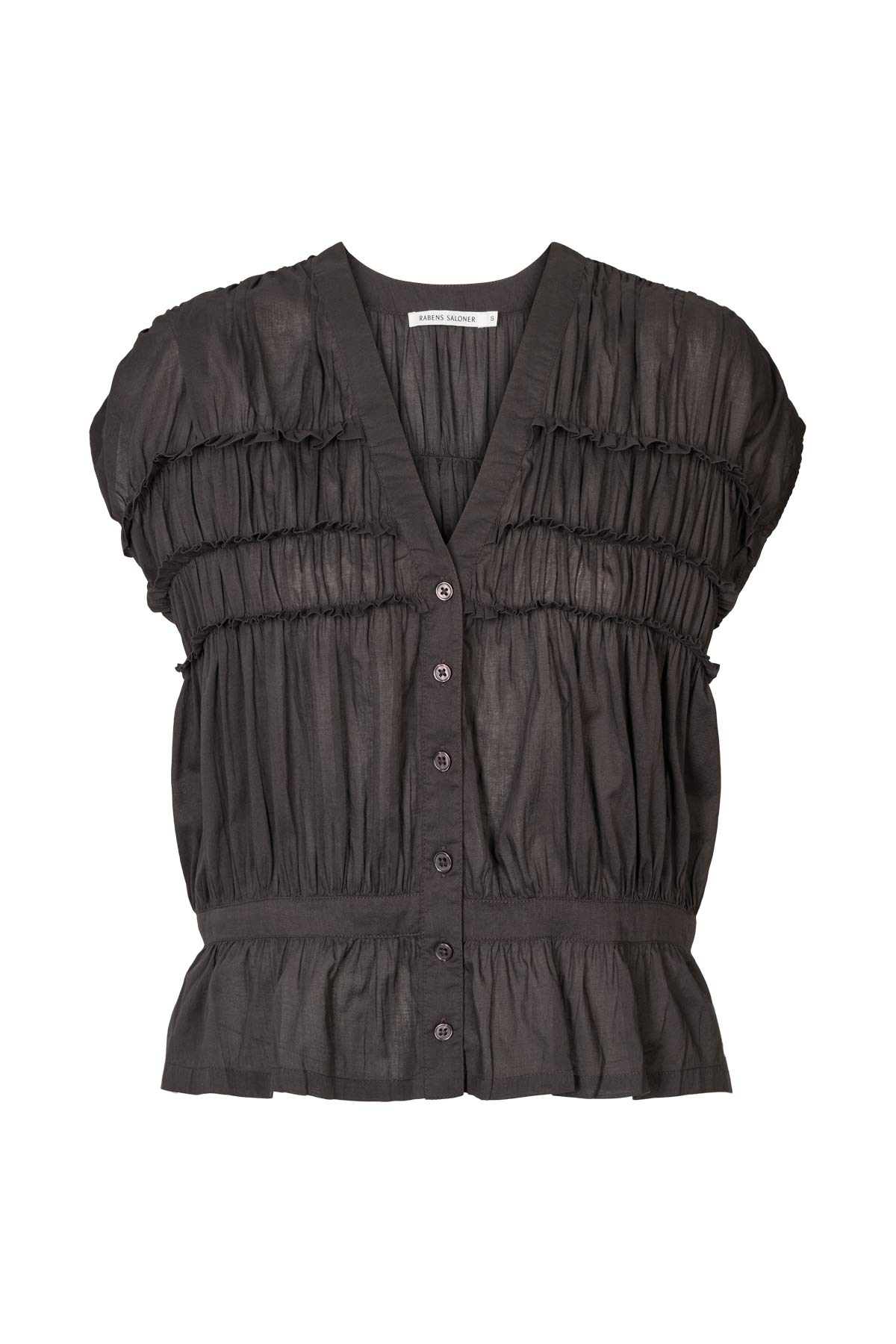 Elenor - Voile frill top I Liquorice