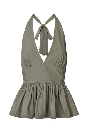 Izma - Poplin halter top I Asphalt
