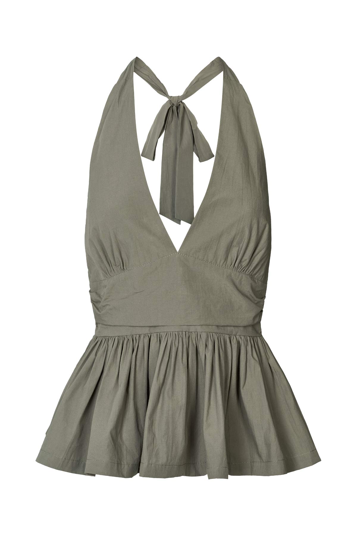 Izma - Poplin halter top I Asphalt