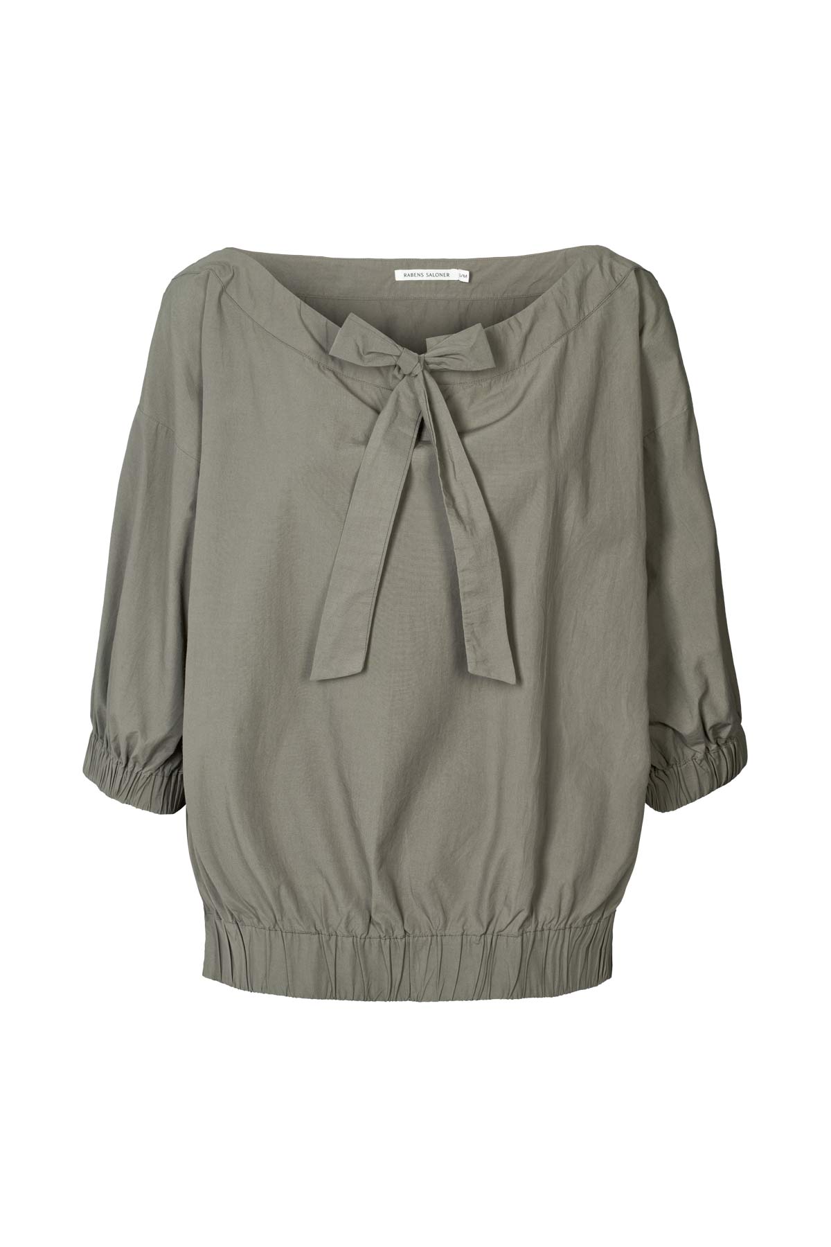 Ingefred - Poplin gathered top I Asphalt