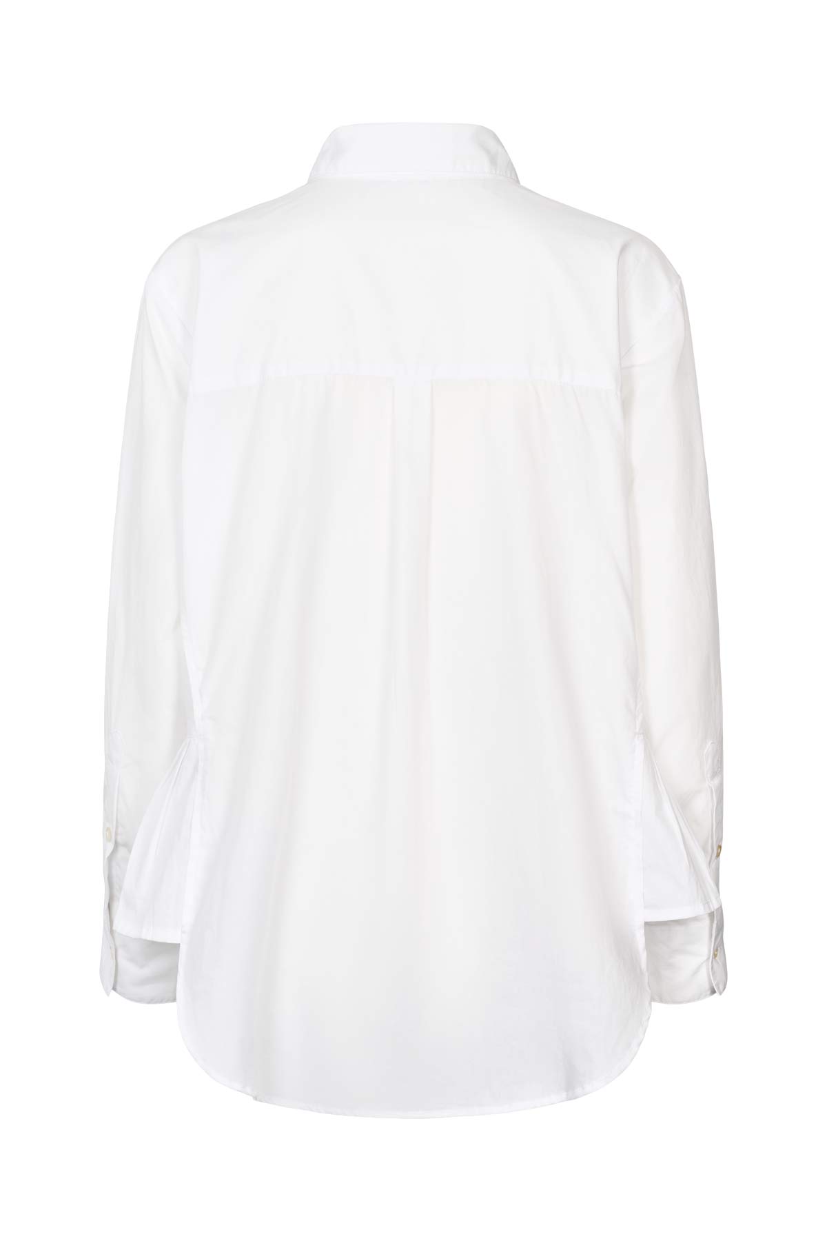 Djana - Poplin side gather shirt I White