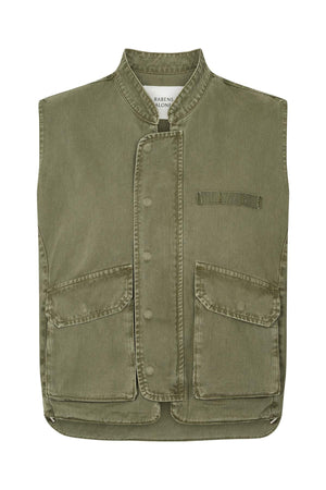 Beena - Canvas vest I Washed sage