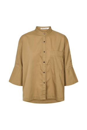 Seval - Poplin boxy shirt I Havanna brown