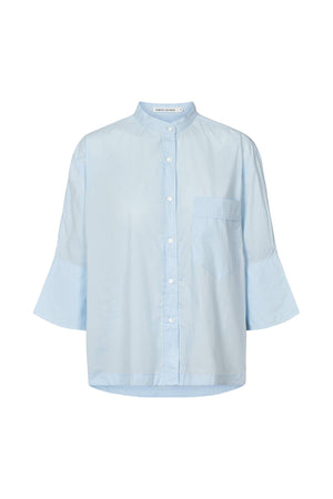 Seval - Poplin boxy shirt I Light blue