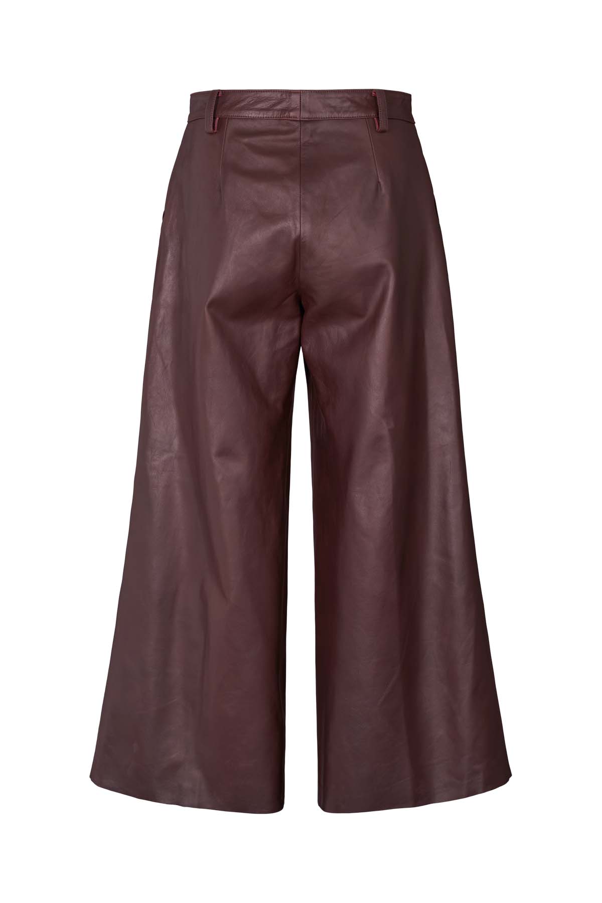 PRE-ORDER I Amari - Leather crop pants I Burgundy